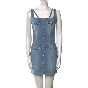 Balmain Blue Shift Dress - Cotton Size 46